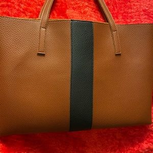 Genuine Leather Vince Camuto Luck tote in brown.